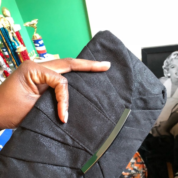 Poppie Jones Black With Blue Shimmer Clutch - Picture 5 of 6